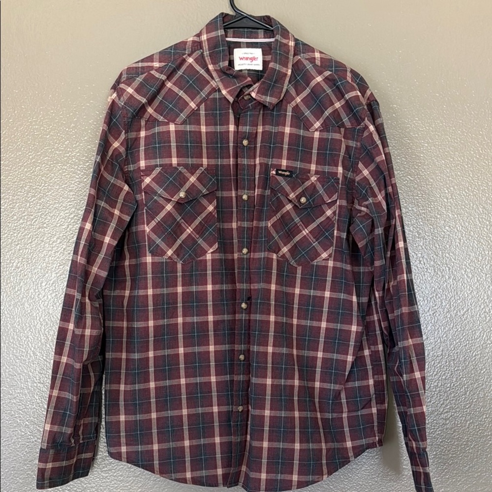 Wrangler Men's Plaid Shirt - Red and Black
